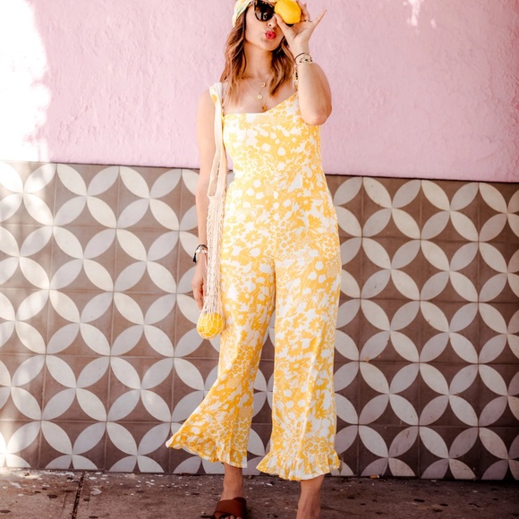 Faithfull the Brand Kasbah Floral Yellow Jumpsuit - Picture 7 of 16